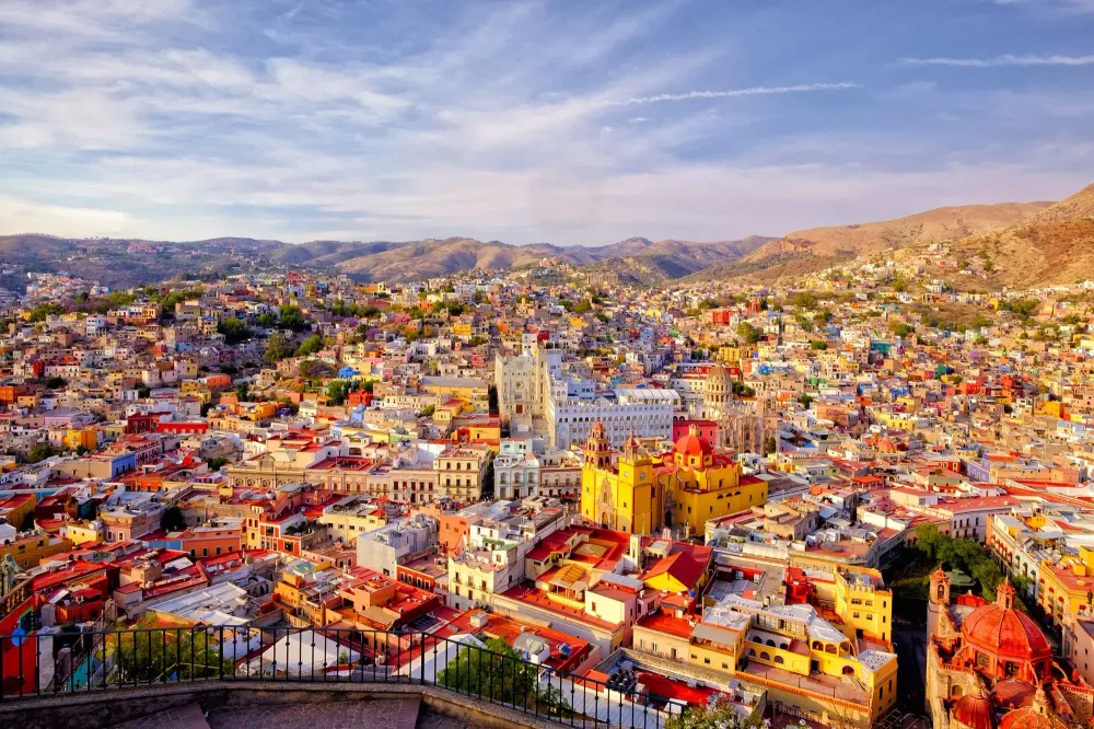 colorful city in mexico.